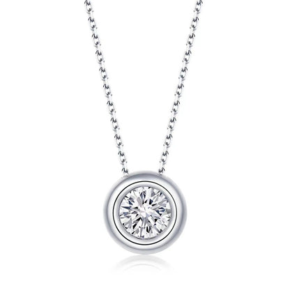 Karat Moissanite Necklace S925 Sterling Silver Pendant